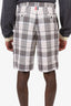 Thom Browne Black/White Plaid Print Shorts Size 40