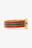 Gucci Vintage Gold Tone Green/Red Enamel Belt Bracelet