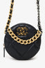 Pre-Loved Chanel™ Black Leather Quilted 19 Round Crossbody Bag