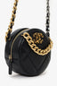 Pre-Loved Chanel™ Black Leather Quilted 19 Round Crossbody Bag