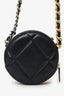 Pre-Loved Chanel™ Black Leather Quilted 19 Round Crossbody Bag
