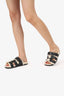 Hermès Black Leather Shearling Chypre Sandals Size 38