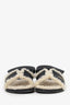 Hermès Black Leather Shearling Chypre Sandals Size 38