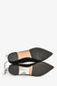 Salvatore Ferragamo Black Suede Patent Bow Lace Up Pointed Flats Size 7.5