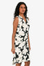 Akris Punto Blac/White Floral Printed V Neck Dress Size 4