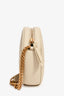 Saint Laurent Cream Leather Matelassé Round Crossbody Chain Bag