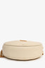 Saint Laurent Cream Leather Matelassé Round Crossbody Chain Bag