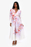 Zimmermann White Floral Crush Frill Sleeved Midi Dress Size 6