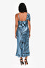 Alberta Ferretti Blue/Black Silk Sleeveless Maxi Dress Size 40
