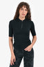 Hermès Black Wool 3/4 Zip T-Shirt Size XS