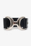 Hermès Black Leather/Silver Hardware Horse-bit Bracelet