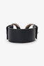 Hermès Black Leather/Silver Hardware Horse-bit Bracelet