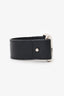 Hermès Black Leather/Silver Hardware Horse-bit Bracelet