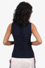 Veronica Beard Navy Ruched Sleeveless Top Size S
