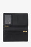 Longchamp Black Leather Passport/Ticket Holder
