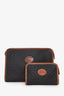 Longchamp Brown Coated Canvas Cosmetic Pouch Set