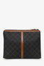 Bally Black/Brown Monogram Coated Canvas and Leather Zip Pouch
