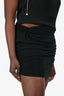 Helmut Lang Black Ruched Mini Skirt Size L