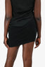 Helmut Lang Black Ruched Mini Skirt Size L