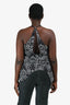 Helmut Lang Grey Printed Tank Top Size L
