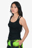 T by Alexander Wang Black Mesh Tank Top Size XS