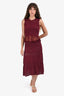 A.L.C. Burgundy Knit Fringe Top Size M + Skirt Set Size S