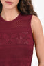 A.L.C. Burgundy Knit Fringe Top Size M + Skirt Set Size S
