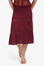 A.L.C. Burgundy Knit Fringe Top Size M + Skirt Set Size S