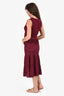 A.L.C. Burgundy Knit Fringe Top Size M + Skirt Set Size S