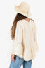 Devotion Twins Cream Cotton V Neck Long Sleeve Top Size S