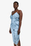 T by Alexander Wang Blue Button Sleeveless Midi Dress Size 6