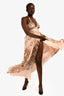 Roberto Cavalli Beige/Blush Silk Leopard Wrap Maxi Dress Size 44