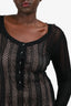 The Kooples Black Mesh Beige Slip Midi Dress Size M