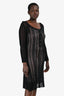 The Kooples Black Mesh Beige Slip Midi Dress Size M