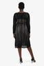 The Kooples Black Mesh Beige Slip Midi Dress Size M