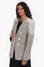 Veronica Beard Brown Houndstooth Lace Applique Double Breasted Blazer Size 10