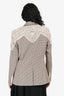 Veronica Beard Brown Houndstooth Lace Applique Double Breasted Blazer Size 10