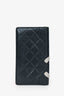 Pre-Loved Chanel™ 2004-05 Black Quilted Leather White CC Pink Interior 'Cambon' Wallet