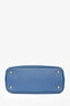 Prada Blue Saffiano Leather 'Galleria Double Zip' Top Handle with Strap
