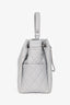 Pre-Loved Chanel™ 2019/20 Grey Caviar Leather Drawstring Crossbody Bucket Bag