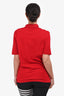 Hermès Red Logo Embroidered Polo Shirt Size XS