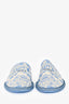 Christian Dior White/Blue Jacquard Slippers Size 37