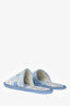 Christian Dior White/Blue Jacquard Slippers Size 37