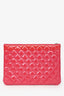 Pre-Loved Chanel™ 2014 Pink Patent Leather Zip Valentines Day O Case