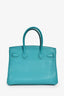 Hermès 2016 Bleu Paon Clemence Leather Birkin 30 GHW