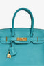 Hermès 2016 Bleu Paon Clemence Leather Birkin 30 GHW