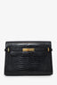 Saint Laurent 2020 Black Croc Embossed Leather Medium Manhattan Shoulder Bag