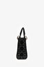 Christian Dior 2018 Black Satin Crystal Embellished Mini Lady Dior with Strap