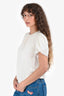 Miu Miu White Crochet Trimmed Short Sleeves Top Size 42