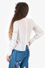 Isabel Marant Etoile White Cotton Lace Striped Long Sleeves Top Size 36